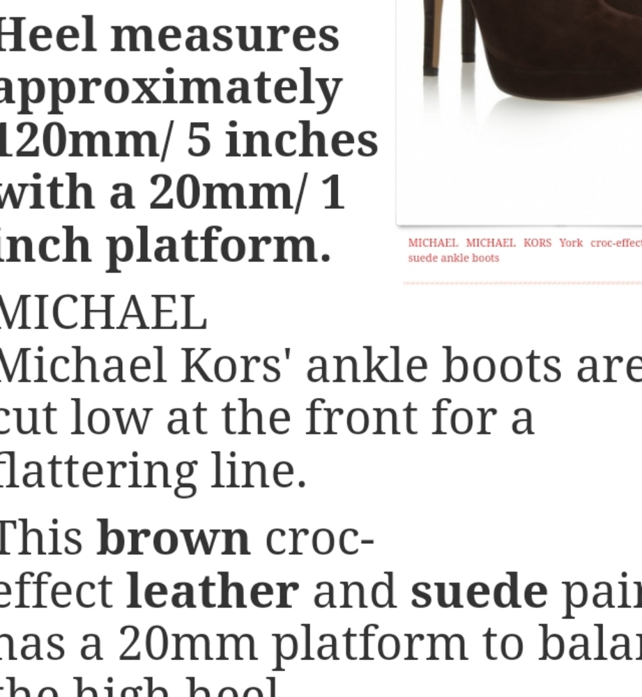 Michael Kors Brown EUC Croc Embossed Leather and Suede Heeled Boots - Picture 13 of 13